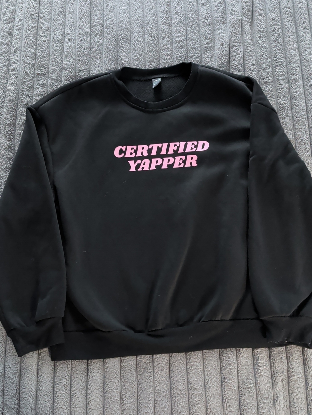SHEIN Black Crewneck Sweatshirt With Oversized Cut Adult XL